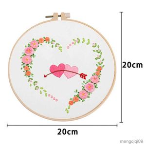Chinese Products Diy Embroidery With Heart-shaped Pattern Hand-stitched Decor Ornament Hobbies For Craft Lover Handmade Sewing Art Craft R230807