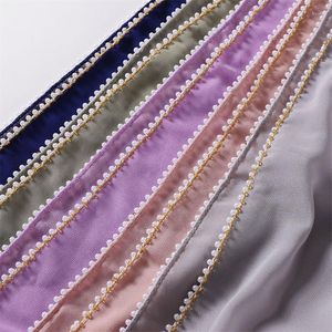 Halsdukar 2023 Fashion Loop Pearl Beads Bubble Chiffon Instant Hijab Sharf For Women - Gör ett uttalande med muslimsk huvudduk! 175 70cm