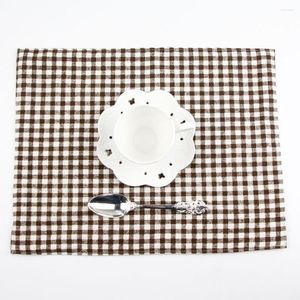 Masa Peçeti 30x40cm Ekose Placemats Moda Pamuk Keten Placemat Isı Yalıtım Mat Yemek Kumaş Peçeteleri