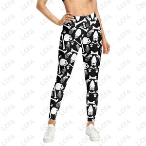 Kvinnors leggings sport kvinnor 3d mask skräckfilm tiger tryckt hög midja yoga byxor tights gym klädträning lady fitness