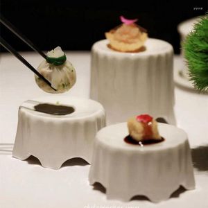 Plates Creative Small Table Cake Dessert Plate Ceramic Dining El Japanese Sashimi Sushi Household Solid Color Tableware