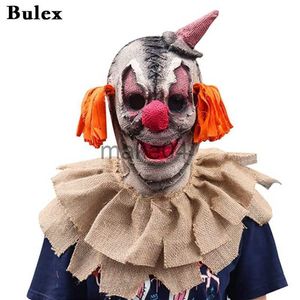 Party Masks Horror Clown Mask Halloween Vuxen CREEPY HORROR FULL HEAD LINEN MASK SCARY COSPLAY CARNIVAL PARTY PROP J230807