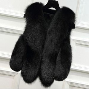 Frauen Pelz 2023 Mode Faux Mantel Winter Frauen Taille Gilet Jacke Weste Für Damen