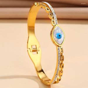 Braccialetto in acciaio inossidabile 316L occhi azzurri per donna ragazza tendenza braccialetti malvagi braccialetto non sbiadito gioielli regalo goccia