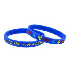 Jelly 50sts Autism Awareness Sile Rubber Armband Debossed and Fyle in Color Jigsaw Puzzle Logo ADT Size 5 Colors7767795 Drop Deli DHGZ3