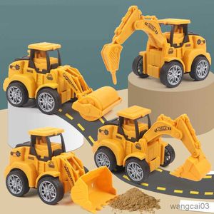 Diecast Model Cars Push to Car Vintage Classic Vehicle Engineering Model Kopacz Buldozer Child Boy Toy R230807