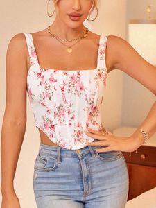 Women's Tanks Women S Bohemian Style Floral Print Fishbone Camisoles Sleeveless Backless Tank Tops For A Stylish Summer Look