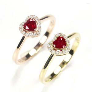 Cluster Rings Ladies Fashion Half Eternity Love Gift Heart Wedding Ring Band