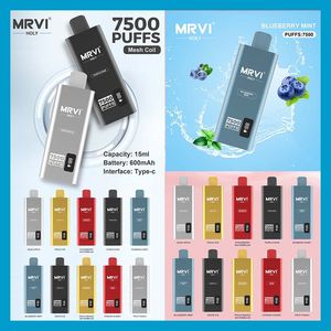 MRVI HOLY 7500パフ600mAhバッテリー付きの使い捨て蒸気ペンEタバコデバイス