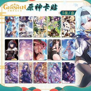 Portachiavi 5 pz/set Genshine Carta Anime Fan Sticker