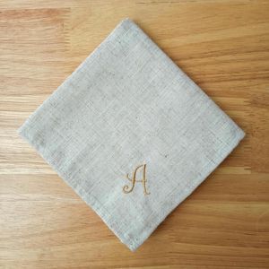 Table Napkin Customized Linen Cotton Dinner Cloth Embroidered Napkins Personalized Logo Design Housewarming Gift Wedding