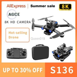 AGCE S136 GPS RC Drone 4K HD Camera Professional 5G Aerial Photography Obstacle Avoidance Brushless Automatic Return Helicopter HKD230807