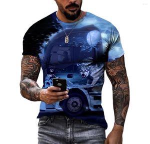 Herr t-skjortor 3D high-definition tryck sommar mode klassisk lastbil trend harajuku t-shirt o-hals överdimensionerade lösa korta ärmar