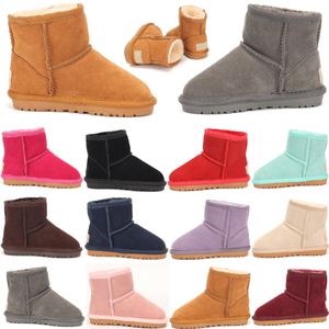 Австралия классические дети Ultra Mini Short Boots Girls Winter Snow Boot Designer Baby Kid Youth Uggi обувь для малышей Uggitys WGG теплые пушистые кроссовки Chestn T5PS##