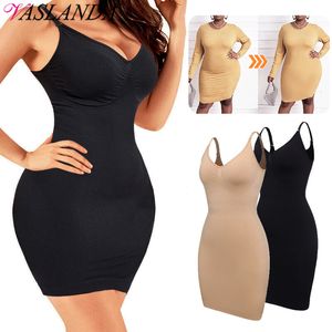 Women's Shapers Women Full Slips Shapewear Bodysuit for Under Dresses Tummy Control Body Shaper Slimming Underwear V Neck Bodycon Lingerie 230807