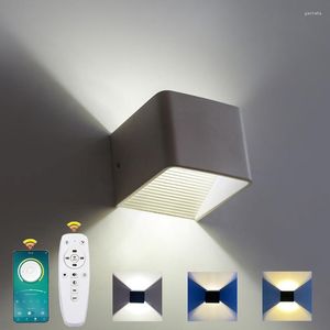 Vägglampa LED Dimble 2.4G RF Remote Control Modernt sovrum bredvid ljus vardagsrum Trappbelysning Dekorationsinvånare