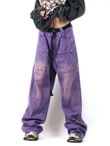 Jeans da uomo Retro Abbigliamento hip-hop Salopette Uomo Lavato in strada Do Old Tie-dye For And Women With The Tide