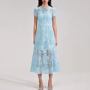 Designer Early Autumn Women Designer Clothing Blue Lapela Lace Lace Diamond Ciay Up Dress