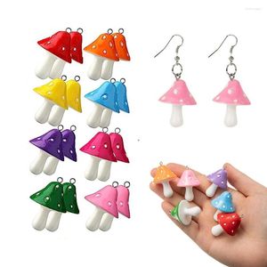 Charms 10pcs Colorful Speckled Mushroom Resin Pendants For DIY Necklace Earring Cute Jewelry Making Supplies Accessories Crafts