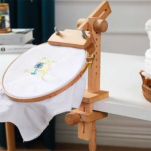 Chinese Products Wooden Embroidery 360 Degree Rotation Adjustable Desktop Stand Cross Stitch Rack Frames Rings Adults Mother Gifts Sewing