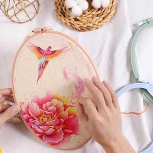 Kinesiska produkter DIY Embroidery Tool Art Craft Cross Stitch Chinese Traditionell cirkel runda ram Träverktyg Needlecraft Home Deco
