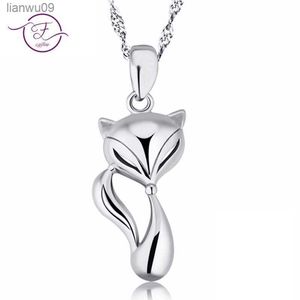 Sterling Silber 925 Halskette Frauen Schmuck Tier Fuchs Anhänger Gliederkette Chocker Für Hochzeit Verlobungsfeier Weihnachtsgeschenke L230704