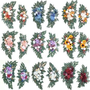 Other Event Party Supplies 2 Piece Large Artificial Flower Arch Wedding Decor Floral Display Background Fake Plant Wall Ceremony Holiday Decoration 230804