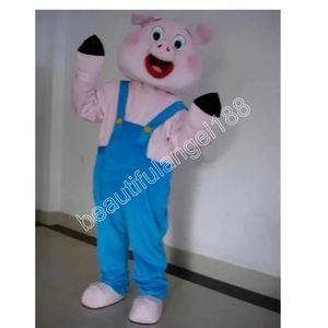 Traje de mascote de porco bonito traje de personagem de desenho animado terno festa de halloween festa de carnaval ao ar livre vestido extravagante para homens mulheres