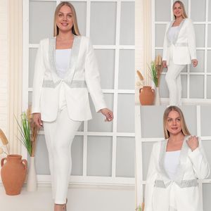 Feminino Ternos de Casamento Lantejoulas Tamanho Grande Conjuntos de Blazer Feitos sob Medida Slim Fit 2 Peças para Desfile de Moda para Convidados