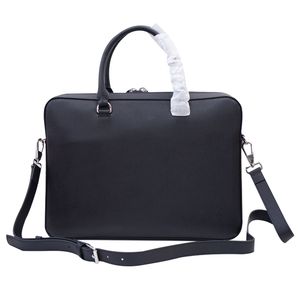 10A mens bag laptop bag briefcases business bags for women genuine leather High Quality laptop designer casual bag waterproof one Shoulder diagonal handbag Black