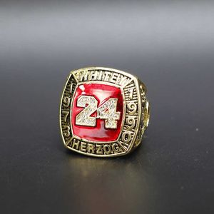 MLB Baseball Hall of Fame Championship Ring 1973 1990 Star White Herzog Front 24 números