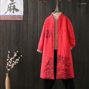 Этническая одежда традиционная китайская для женщин плюс размер современные чинсам Qipao Зимние хлопковые восточные платья FF2536