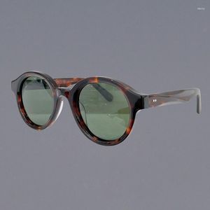 Óculos de Sol GREPS Acetato Redondo Feminino Colorido High Street Masculino Óculos Solares Originais Múltiplas Opções Pára-sol