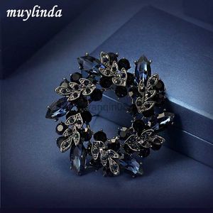 Pins Brooches muylinda Girls Crystal Bauhinia Flower Brooches Women Banquet Costume Brooch Pin Jewelry Clothes Accessories Jewelry HKD230807