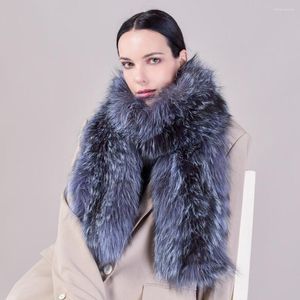 Scarves 2023 Genuine Fur Women Scarf Real Accessories Luxury Woman Shawl Winter Warm Soft Neck Female Long
