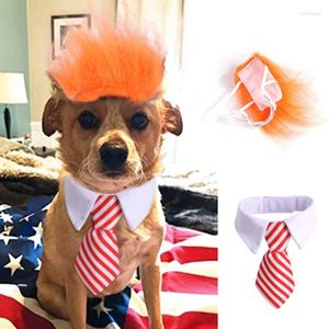 Dog Apparel Pet Halloween Headdresses Dress Up Funny Hair Headdress And Tie Suit Cat Wig Accessories For Cats Dogs