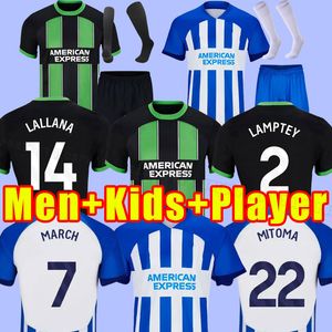 S-4XL Soccer Jerseys Doross and Kid Ki Boys Sets Children 2023 2024 Maupay Connolly Allister Trossard March Alzate Mens Suit 23 24 24