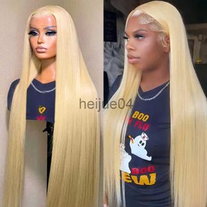 Mänskligt hår Kapslösa peruker 30 40 tum 613 Blond rak 13x4 Spets Front Human Hair Wigs Brazilian Remy Colored Glueless 13x6 Spets Frontal Wig For Women X0802
