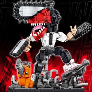 Architettura / fai da te House Chainsaw Man Blocks Animazione Derivati Chainsawman Figurine Action Figure Modello da collezione Doll Toy Regali per bambini J230807