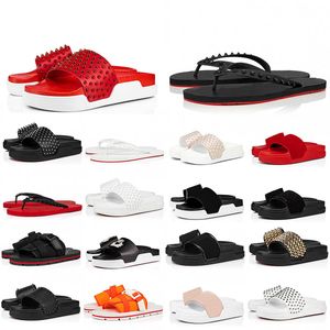 Chinelos de grife de luxo masculinos rebites sapatos fofos chinelos femininos masculinos preto branco bege macio vermelho plataforma sandália chinelos planos chinelos sandálias piscina moda praia