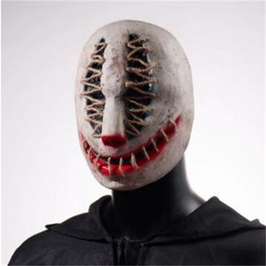Хэллоуин Джокер Маска косплей Страшный убийца клоун наполовину лицо латекс -шлем.