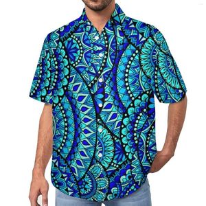 Męskie koszule Ocean Mandala Print Streszczenie kwiat wakacyjna koszula hawajskie bluzki streetwearne męskie drukowane plus size