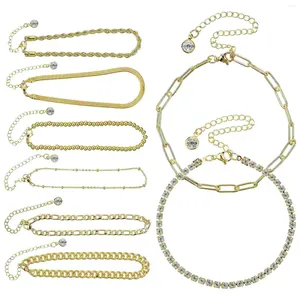 Braccialetti con ciondoli 8 pezzi Catena placcata in oro Gioielli di moda a strati per donne e ragazze