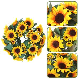 Ghirlanda di fiori decorativi Ghirlanda di nozze Girasole artificiale Appeso Decor Ciondolo per porta Finta plastica Realistica a tema