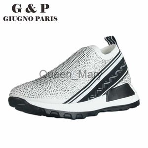 Kleid Schuhe Leathe Einlegesohle Turnschuhe Frauen Bling Tenis Slip auf Flache Socke Loafer Kristall Casual Schuhe Gute Qualität Autorisierte Italien marke J230807