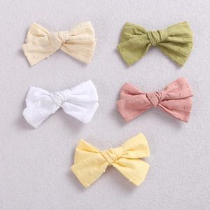 Hair Accessories 1 PCS Solid Color Bowknot Baby Clips Fabric Hairclip Cute Toddler Hairpins Borns Girls Headwear
