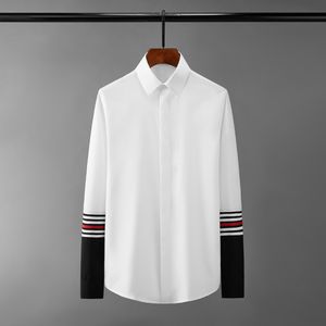 Minglu Black White Splicing Male Shirts Luxury Lengeve Casual Mens Dress Shirts Fashion Slim Party Man Shirts Plusサイズ4xl