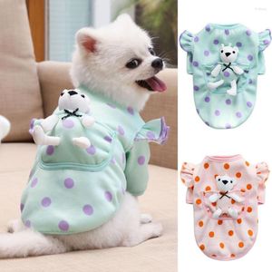 Abbigliamento per cani Abbigliamento per animali domestici Cani Gatti Felpa Costume Onda Puntini Motivo Cosplay Texture morbida con bambola per l'autunno