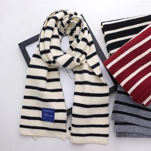 Scarves 2023 Autumn/Winter Narrow Scarf For Women Simple Black And White Hong Kong Style Warm Cashmere