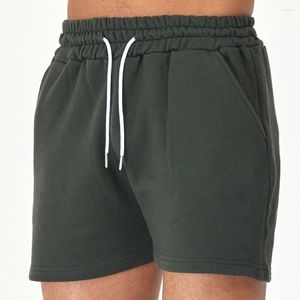 Herr shorts bomullssportning som kör armé grön bodybuilding tröjor fitness korta byxor koreansk jogger gym träning